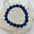 Lapis Color Blue Tiger 10mm Eye Round Bracelet - World Wide Gems Minerals Beads