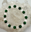 Selenite with malachite 