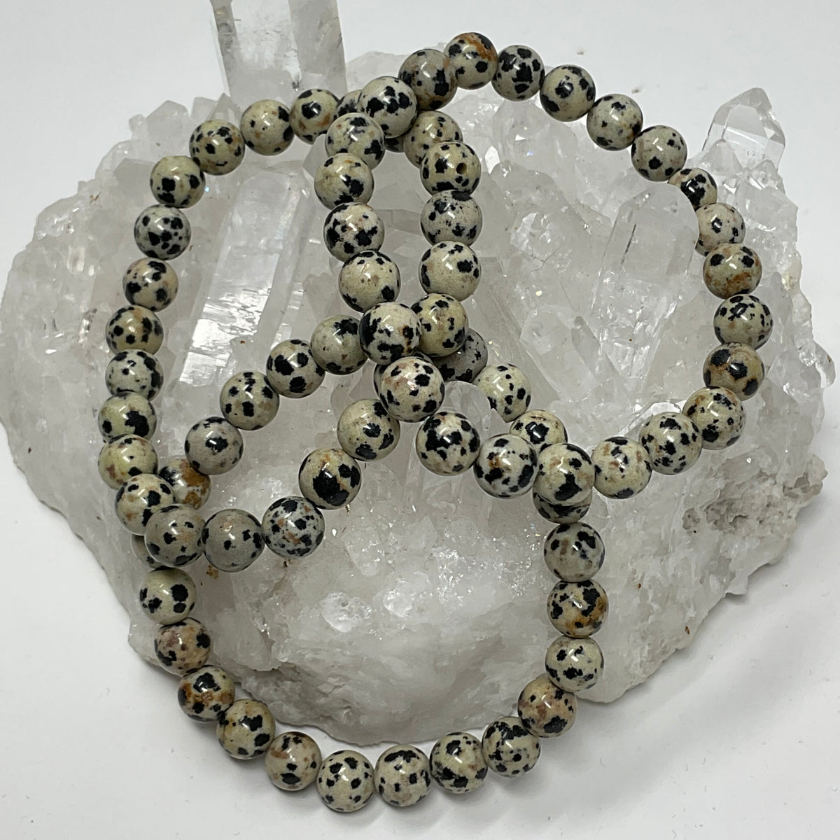 Dalmatian Jasper 8mm 3-Piece Round Bracelet Set