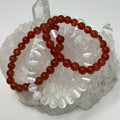 Selenite & Carnelian 8mm 3-Piece Round Bracelet Set - WorldWideMinerals-beads