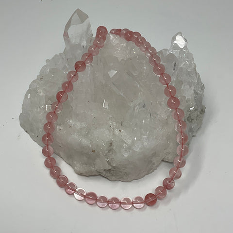 8MM Cherry Quartz 15"-16" Round Bead Strand