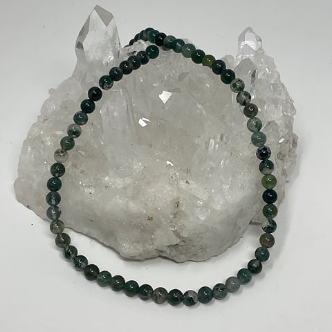 6MM Moss Agate 15"-16" Round Bead Strand