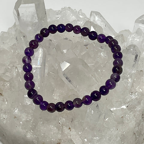 Dark Amethyst 6mm Round Bracelet