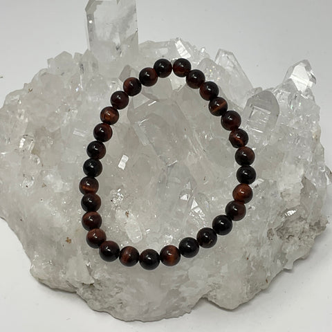 Red Tiger Eye 6mm Round Bracelet