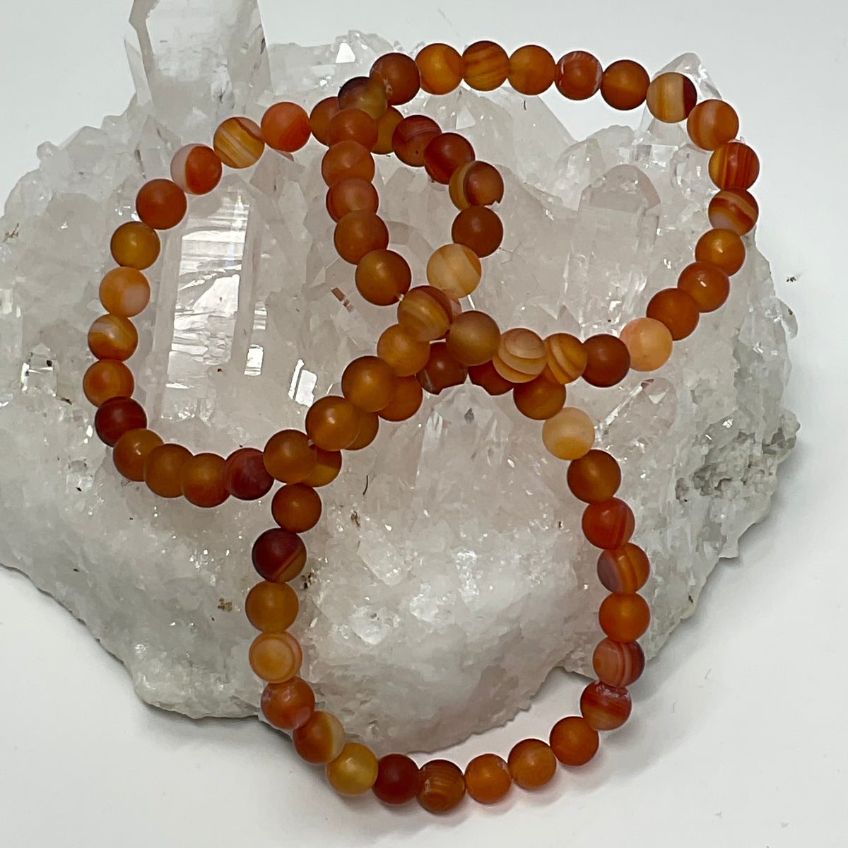 Carnelian Multi-Color Matte Finish 6mm-7mm 3-Piece Round Bracelet Set