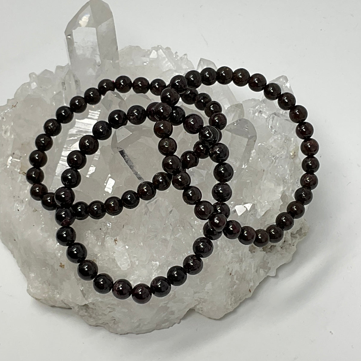 Garnet 7mm 3-Piece Round Bracelet Set