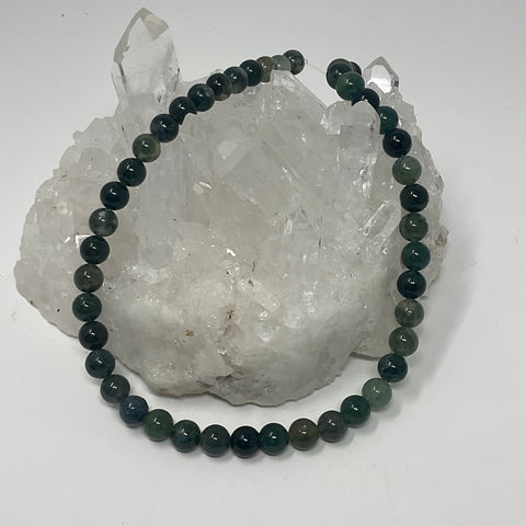 8MM Moss Agate 15"-16" Round Bead Strand