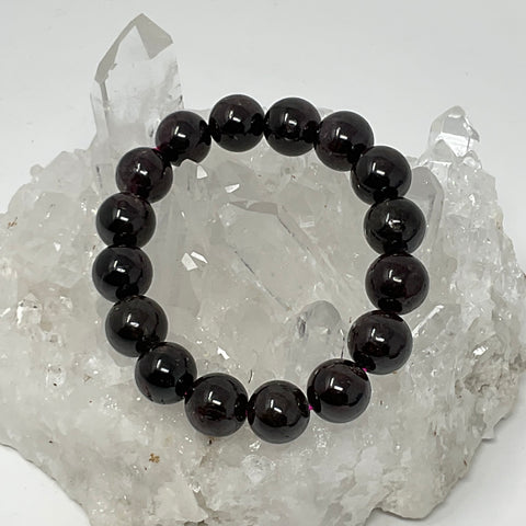 Garnet 11-12mm Round Bracelet