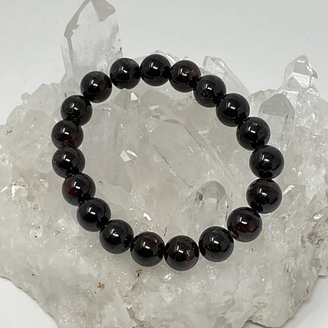 Garnet 9-10mm Round Bracelet