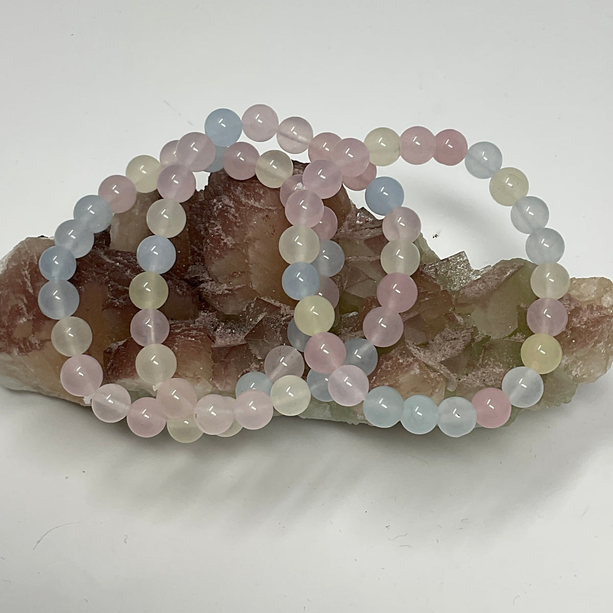 Cotton Candy Opalite 8mm 3-Piece Bracelet Set