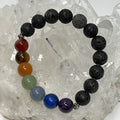 Chakra With Lava 10mm Round Bracelet - WorldWideMinerals-beads