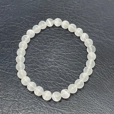 Selenite 8mm Round Bracelet