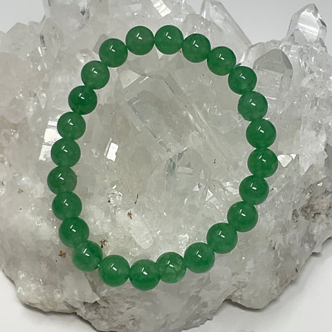 Green Jade 8mm Round Bracelet