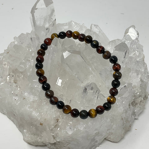 Multi-Colored Tiger Eye 6mm Round Bracelet