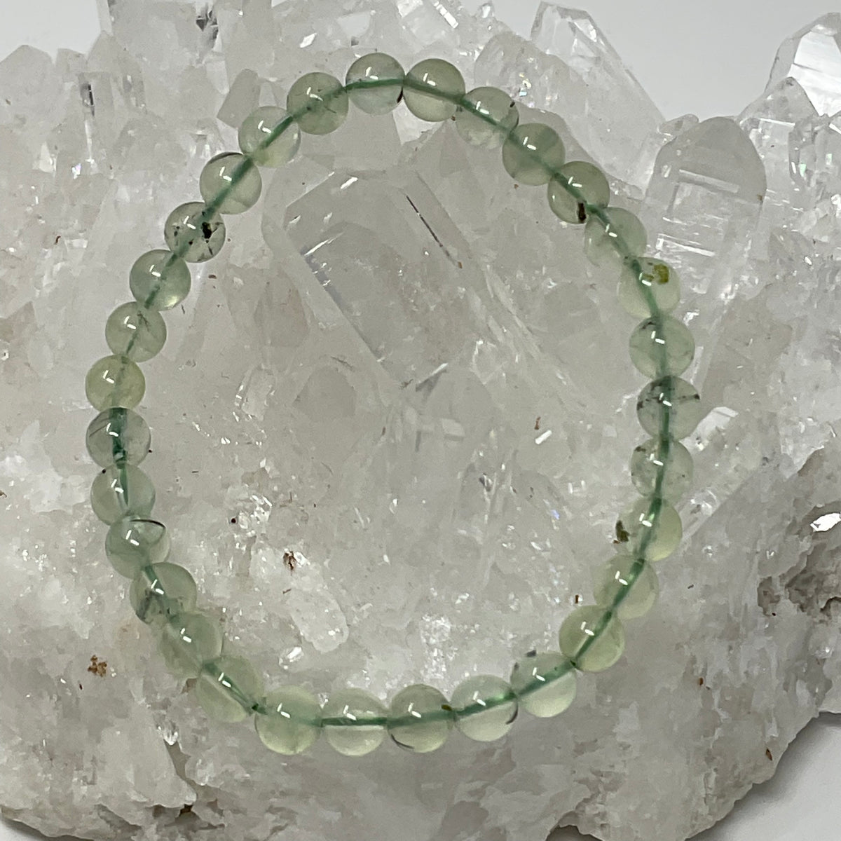 Prehnite 6mm 2-Piece Round Bracelet Set