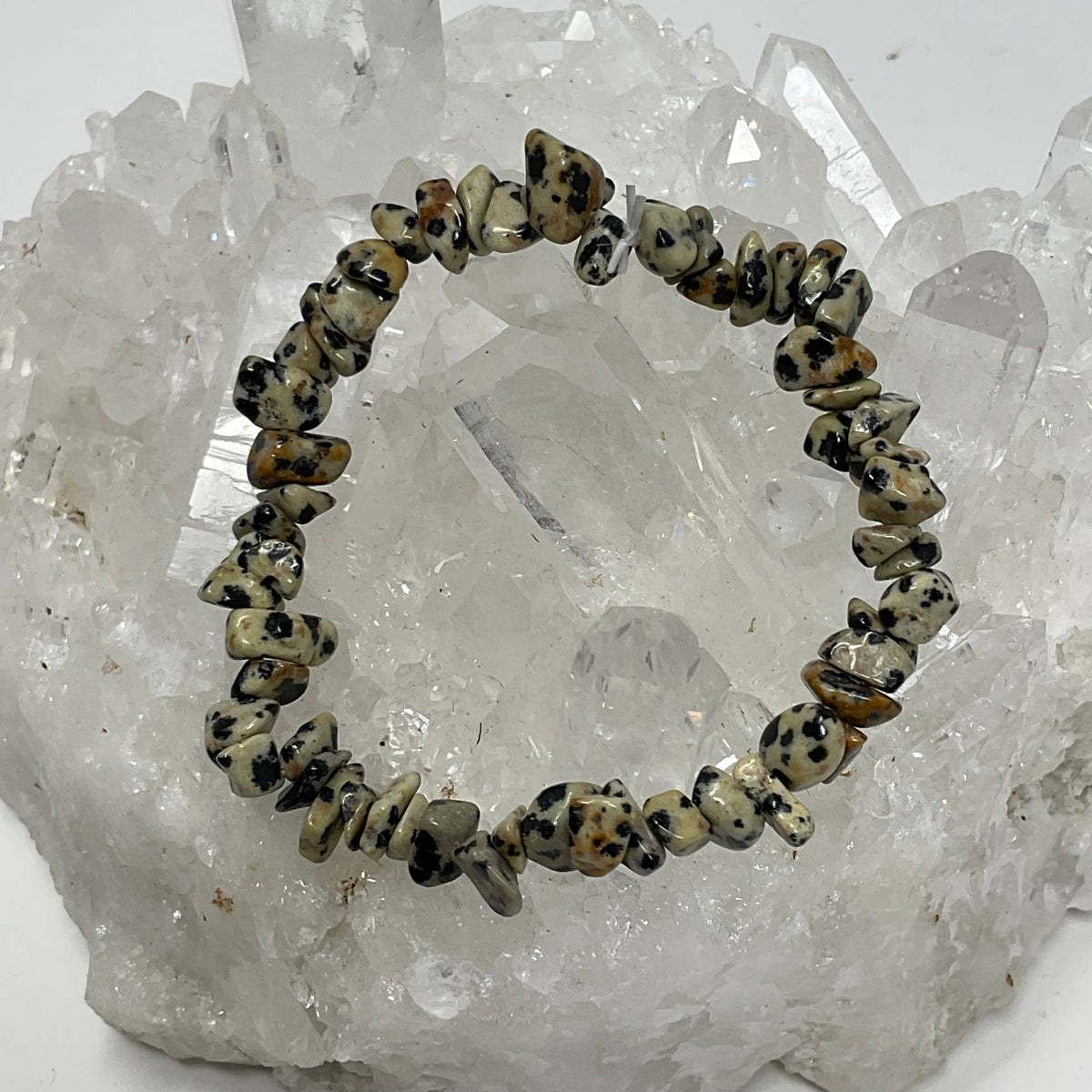 Dalmatian Jasper 3-Piece Chip Bracelet Set