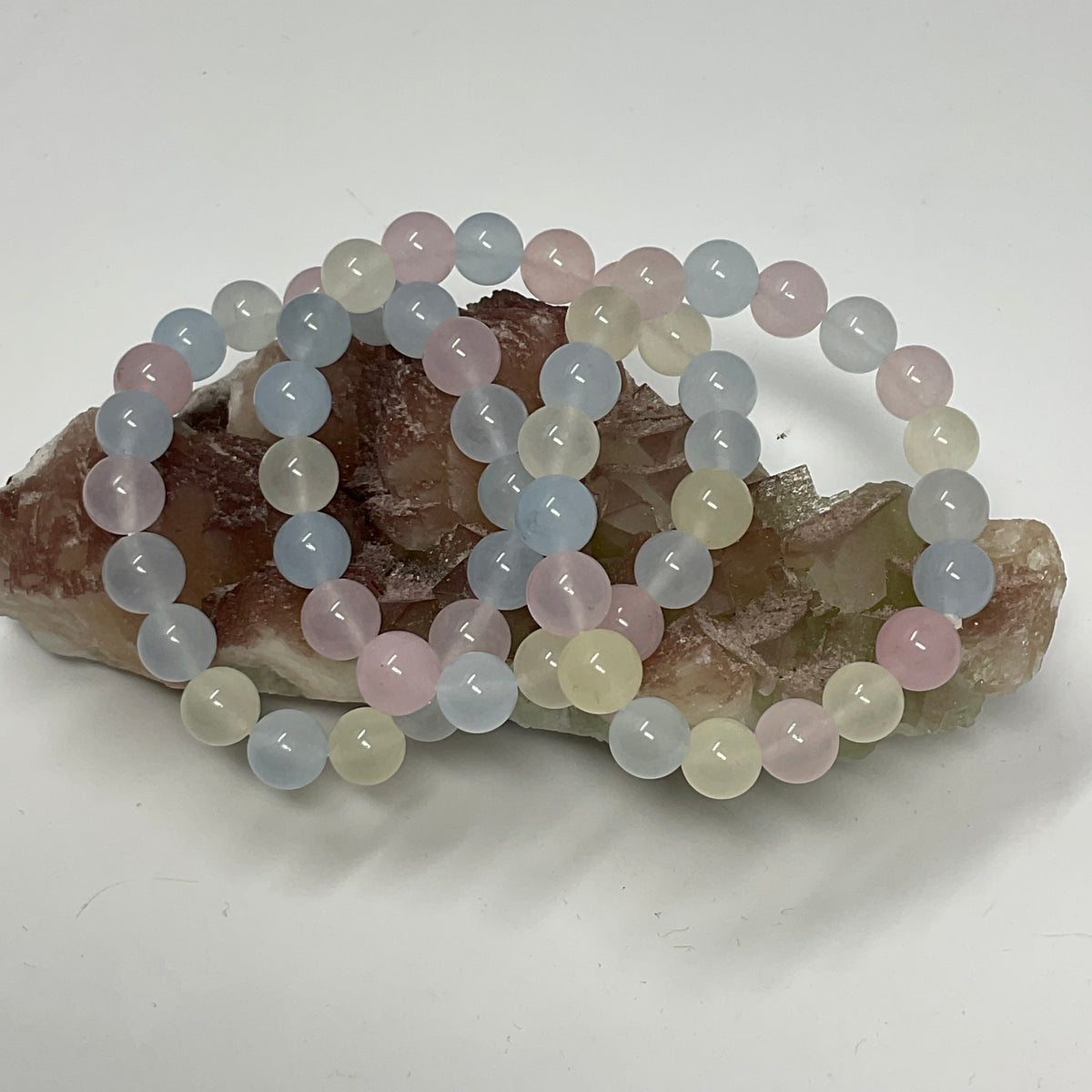 Cotton Candy Opalite 10mm 3-Piece Round Bracelet Set