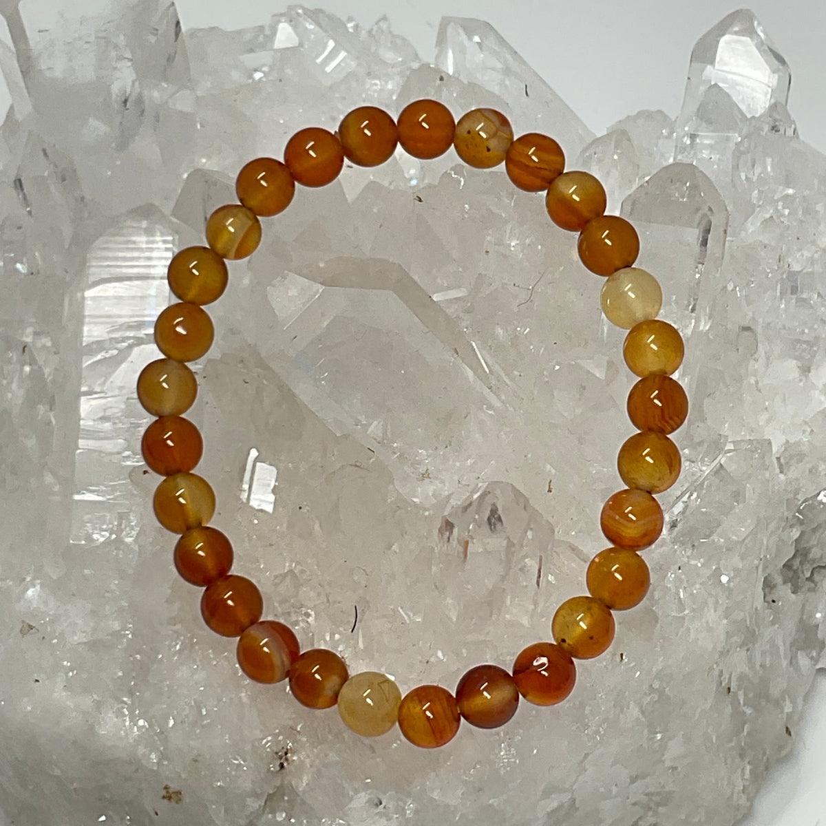 Carnelian Multi-Color 6mm 3-Piece Round Bracelet Set