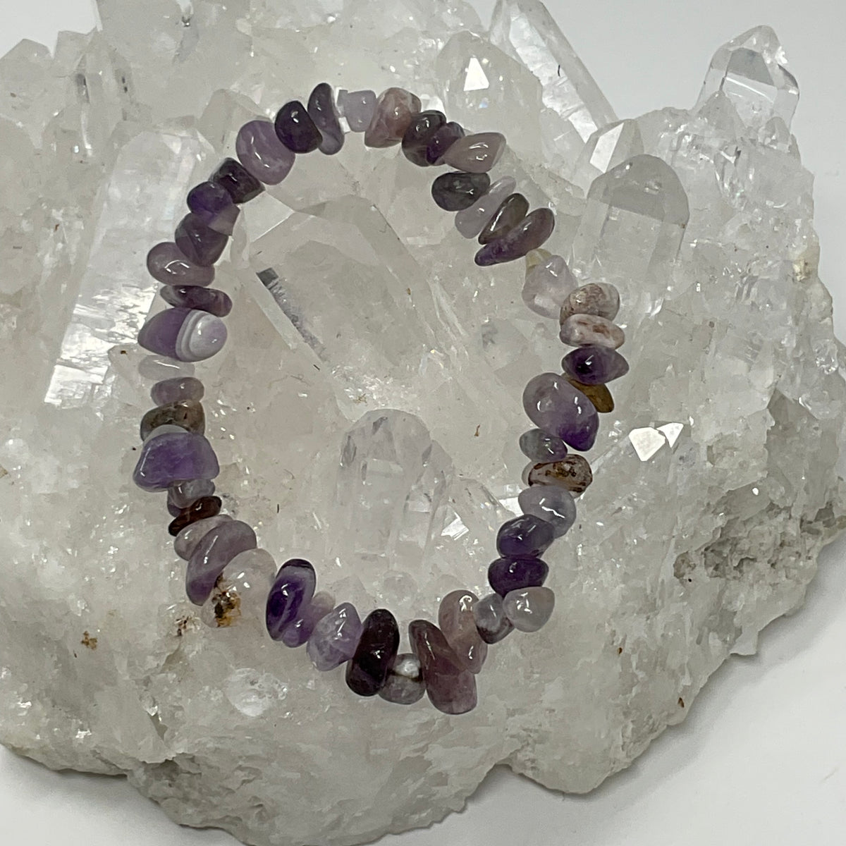 Amethyst Chip 3 Piece Bracelet Set