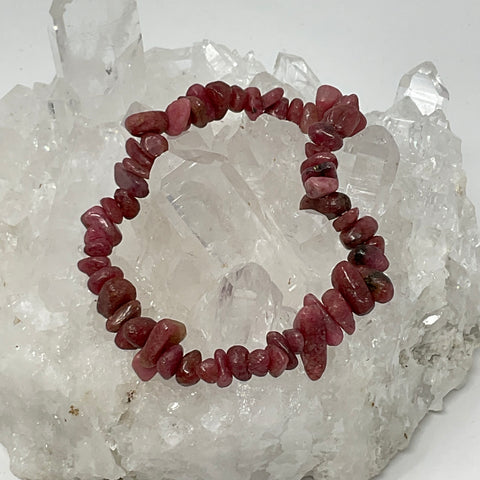 Pink Rhodonite Chip Bracelet