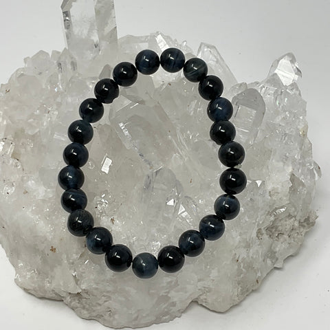 Blue Tiger Eye Round Bracelet