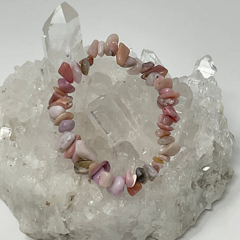 Pink Peruvian Opal Chip Bracelet