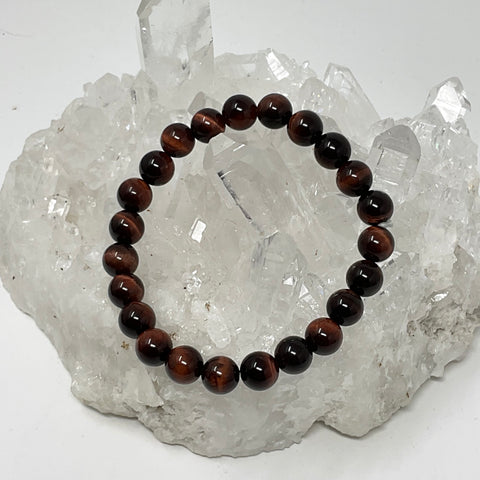 Red Tiger Eye 8mm Round Bracelet