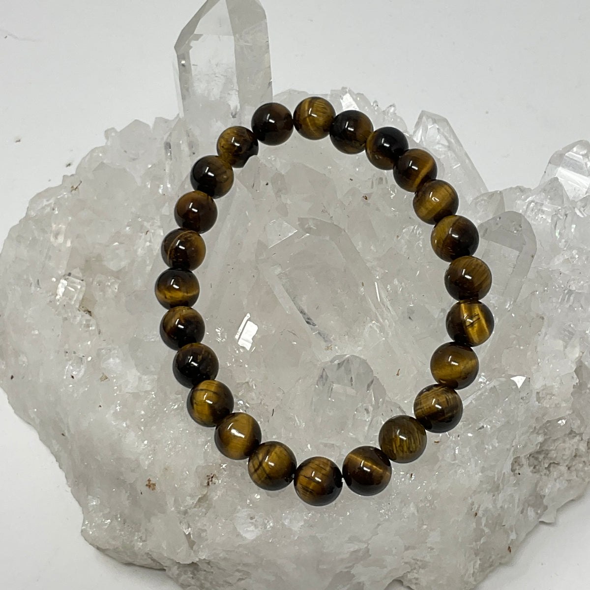 Yellow Tiger Eye 8mm  3-Piece Round Bracelet Set