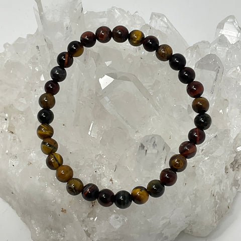 Multi-Color Tiger Eye 6mm Round  Bracelet