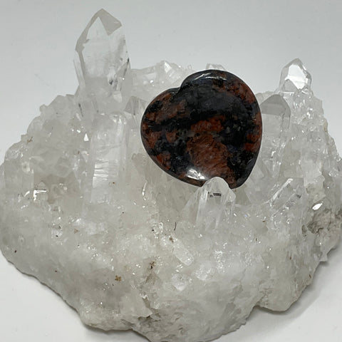 Blue & Red Rhyolite Heart Shaped Worry & Pocket Stone