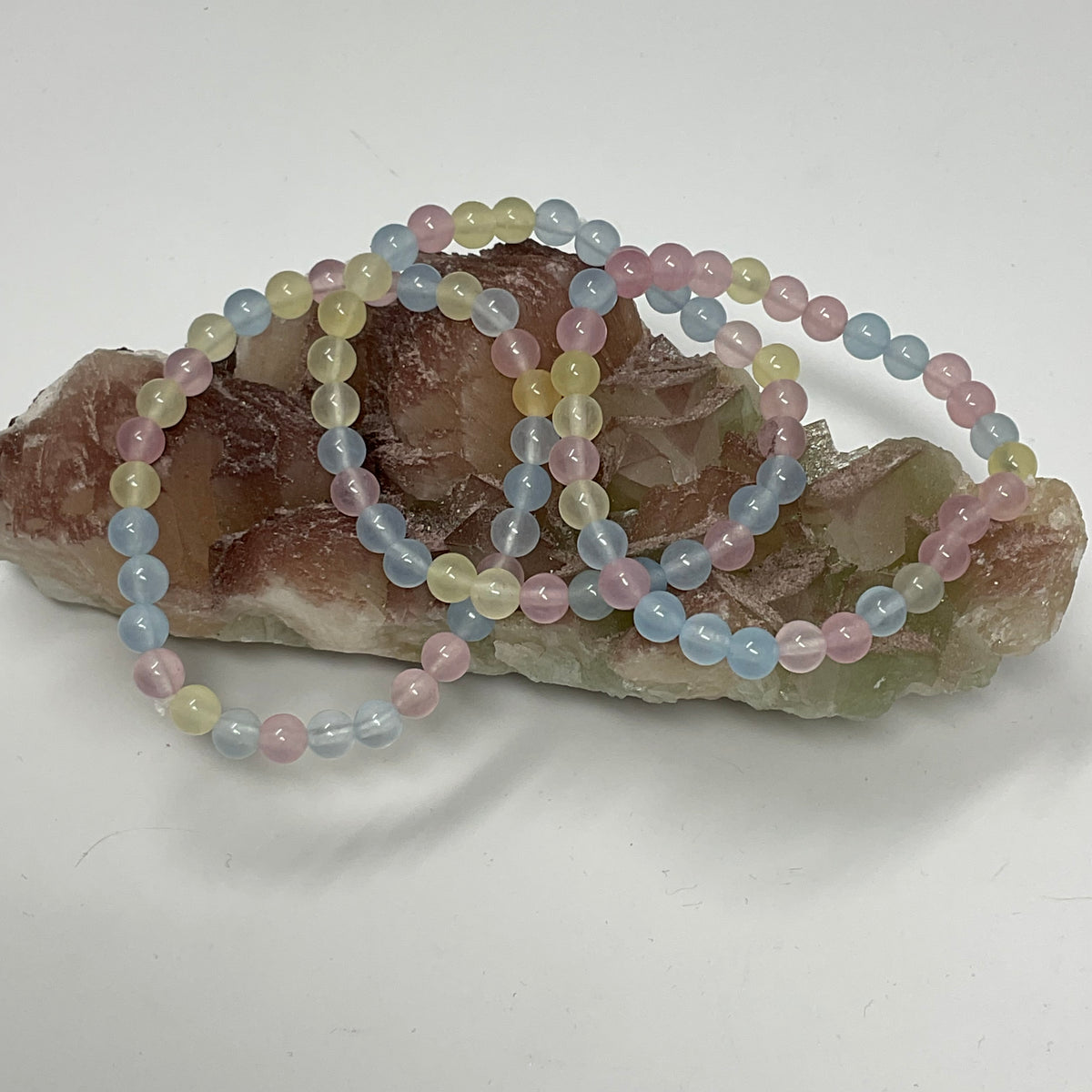 Cotton Candy Opalite 6mm 3-Piece Round Bracelet Set