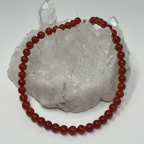 8MM Carnelian 15"-16" Round Bead Strand