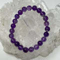 Selenite & Amethyst 8mm 3-Piece Round Bracelet Set - WorldWideMinerals-beads