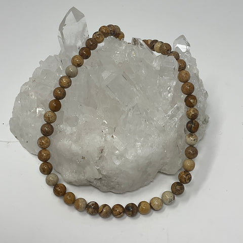 8MM Picture Jasper 15"-16" Round Bead Strand