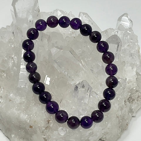 Dark Amethyst 8mm Round Bracelet