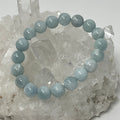 Blue Aquamarine 9MM-10MM Round Bracelet 2-Piece Set - WorldWideMinerals-beads