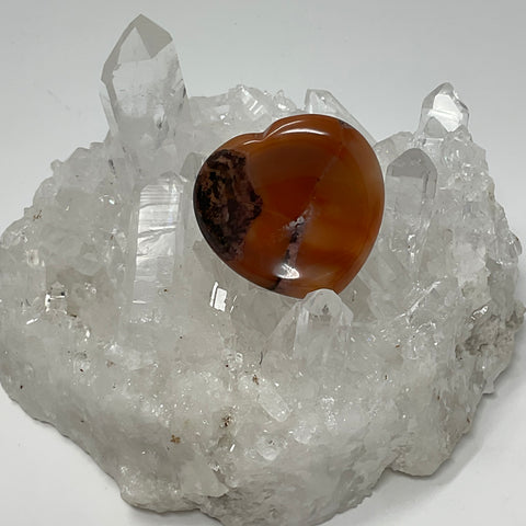 Orange Picasso Jasper Heart Shaped Worry & Pocket Stone