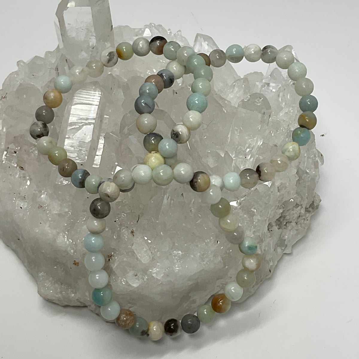 6MM Polished Caribbean Calcite 3-Piece Round Bracelet Set