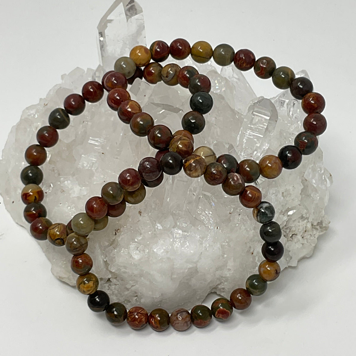 Cherry Creek Jasper 8mm 3-Piece Round Bracelet Set