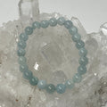 Blue Aquamarine 7MM-8MM Round Bracelet - WorldWideMinerals-beads
