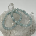 Blue Aquamarine 7MM-8MM 2-Piece Round  Bracelet Set - WorldWideMinerals-beads