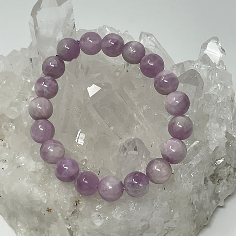 Pink Kunzite 9-10mm Round Bracelet