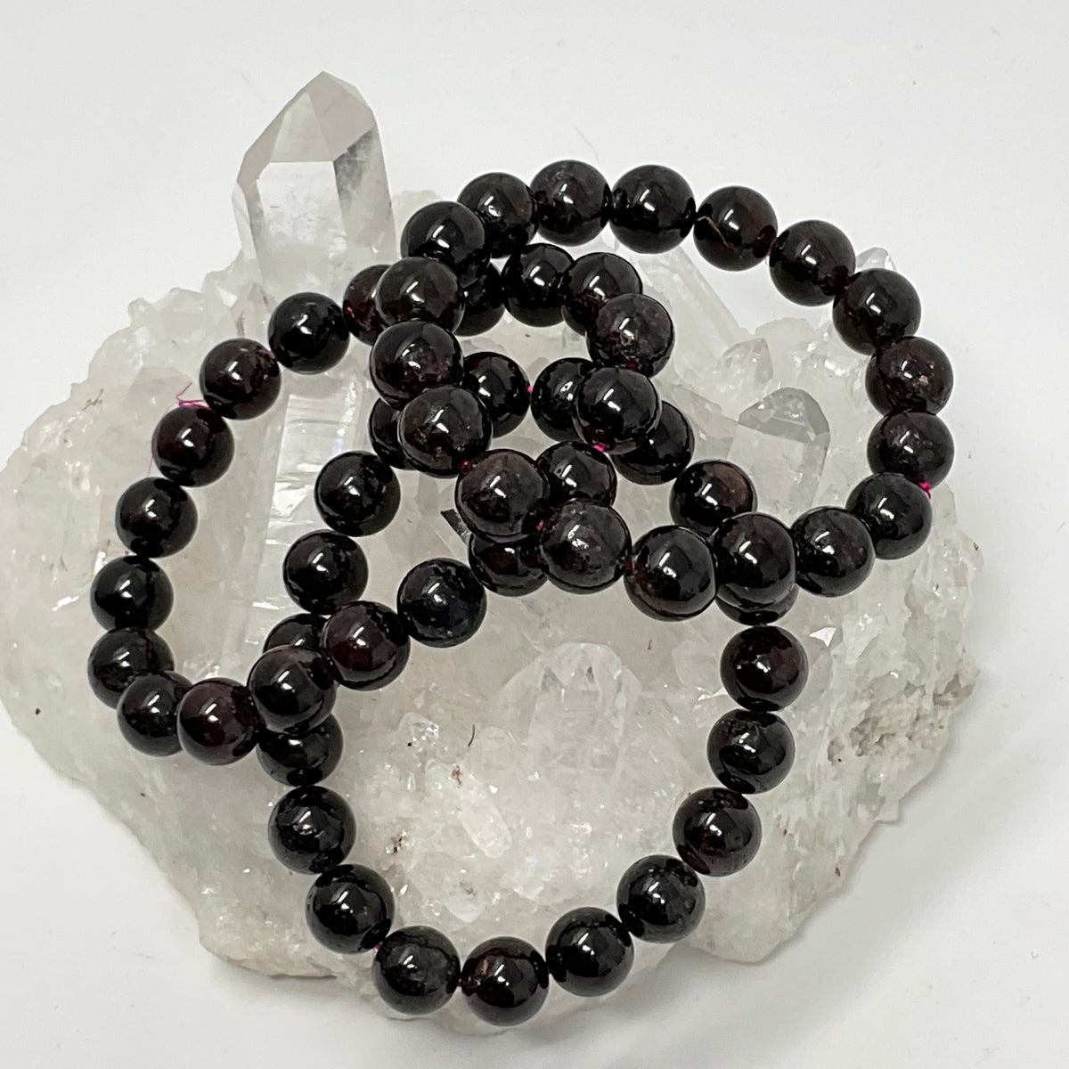 Garnet 9mm-10mm 3-Piece Round Bracelet Set