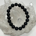 Black Tourmaline 10MM Matte Finish 3-Piece Round Bracelet Set - WorldWideMinerals-beads