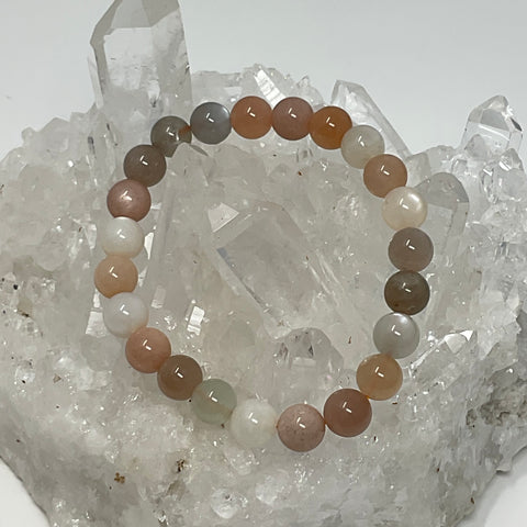 Multi-Color Moonstone 8mm Round Bracelet