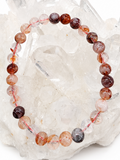 Red Fire Hematoid Quartz 6mm Round Bracelet