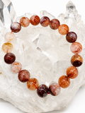 Red Fire Hematoid Quartz 10mm Round Bracelet