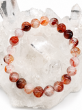 Red Fire Hematoid Quartz 8mm Round Bracelet