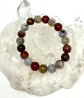 Brazilian Grey Agate 10MM round bracelet from World Wide Gems Minerals Beads with smooth, polished grey stone beads.