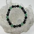 Green Aventurine triple protection 8mm round bracelet set featuring three minerals on each bracelet, from World Wide Gems Minerals Beads.